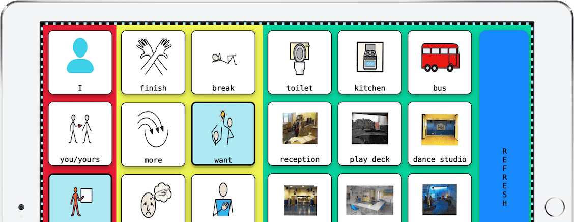 AAC iPad interface.