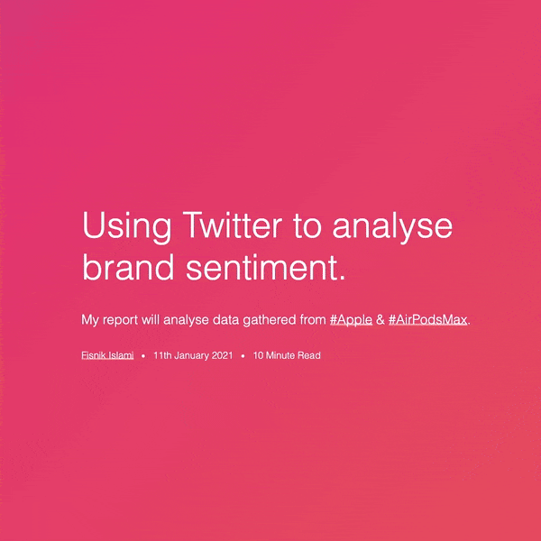 Gathering Twitter data from #Apple & #AirPodsMax and visualising it